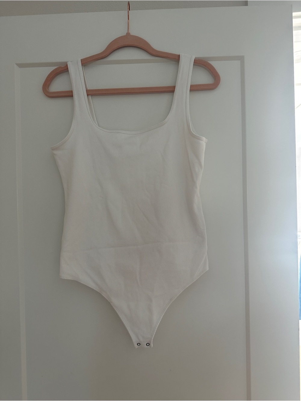 Abercrombie & Fitch White Ribbed Tank Bodysuit
